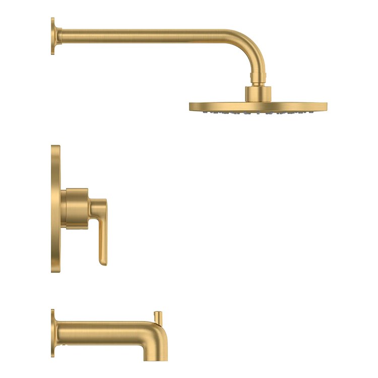 Tub and Shower Trim Studio S with Pressure Balance Cartridge 1 Lever Brushed Cool Sunrise WaterSense/CEC 1.75 Gallons per Minute Rain for Flash Rough Valve Bodies RU101/102/107/107E/108/108E/109 and SS - Image 3