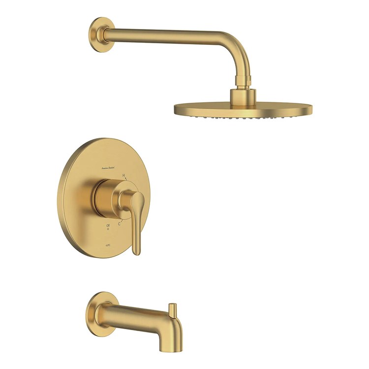 Tub and Shower Trim Studio S with Pressure Balance Cartridge 1 Lever Brushed Cool Sunrise WaterSense/CEC 1.75 Gallons per Minute Rain for Flash Rough Valve Bodies RU101/102/107/107E/108/108E/109 and SS - Image 1