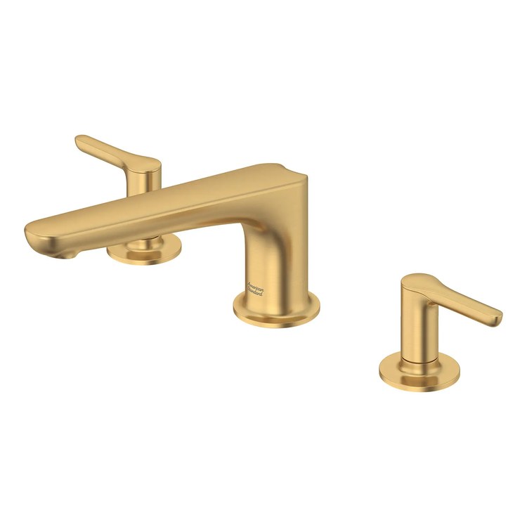 Tub Filler Trim Studio S 2 Lever Brushed Cool Sunrise ADA 8 to 16 Inch Spread Deck - Image 1