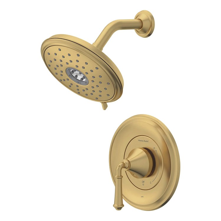 Shower Trim Delancey with Pressure Balance Cartridge 1 Lever Brushed Cool Sunrise CALGreen WaterSense CEC ADA 1.8 Gallons per Minute 4 Function for Flash Rough Valve Bodies RU101/102/107/107E/108/108E/109 and SS - Image 1