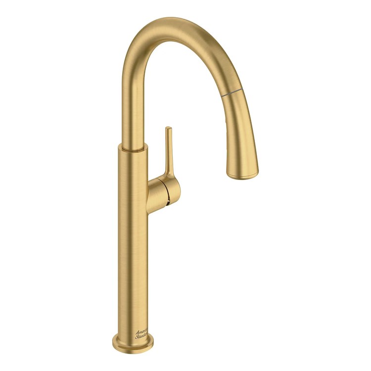 Kitchen Faucet Studio S with Re-Trax System 1 Lever ADA CALGreen/CEC Brushed Cool Sunrise Pull Down 2 Function Gooseneck 360 DEG Swivel 1 Hole 1.5 Gallons per Minute - Image 1