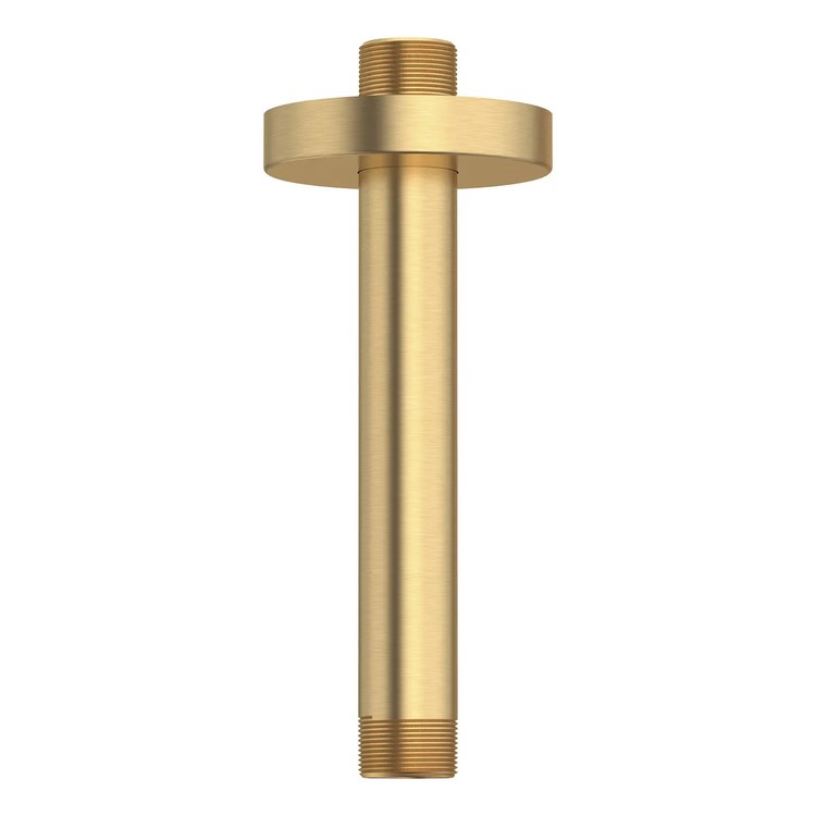 Shower Arm Universal Rain with Escutcheon Brushed Cool Sunrise 6 Inch 1/2 IN NPT Metal Ceiling Mount - Image 1