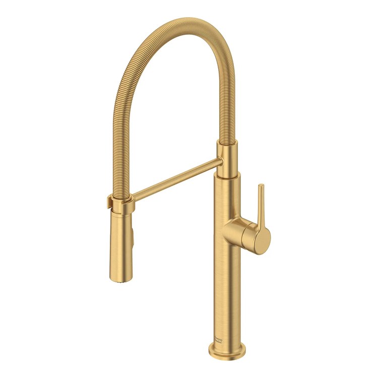Kitchen Faucet Studio S Semi-Pro 1 Lever ADA CALGreen/CEC Brushed Cool Sunrise Pull Down 2 Function Gooseneck 360 DEG Swivel 1 Hole 1.5 Gallons per Minute - Image 1