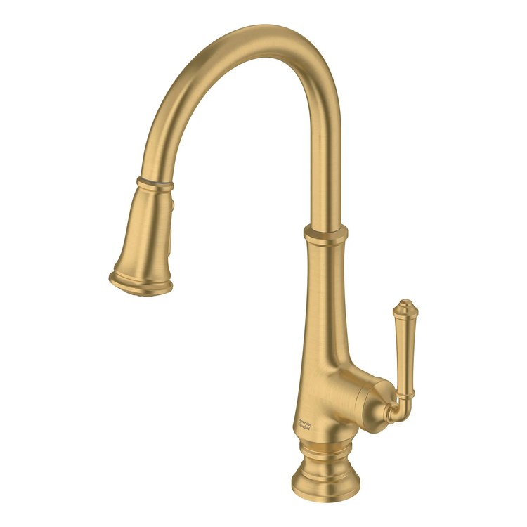 Kitchen Faucet Delancey with Re-Trax System 1 Lever ADA CALGreen/CEC Brushed Cool Sunrise Pull Down 2 Function High Arc 360 DEG Swivel 1 Hole 1.5 Gallons per Minute - Image 1