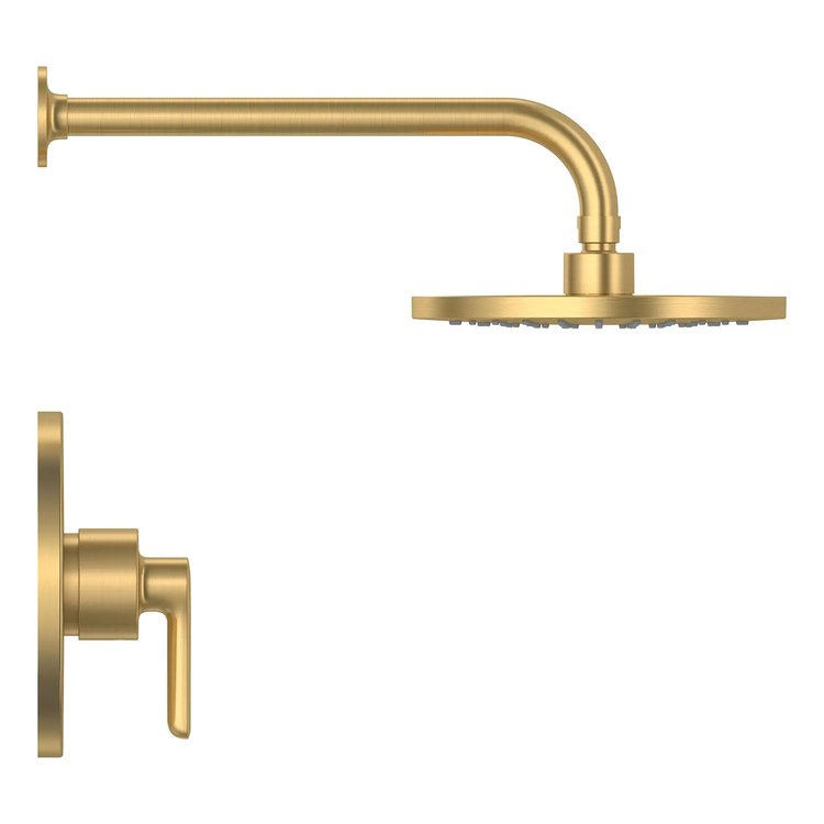 Shower Trim Studio S with Pressure Balance Cartridge 1 Lever Brushed Cool Sunrise CALGreen WaterSense CEC ADA 1.8 Gallons per Minute Rain for Flash Rough Valve Bodies RU101/102/107/107E/108/108E/109 and SS - Image 1