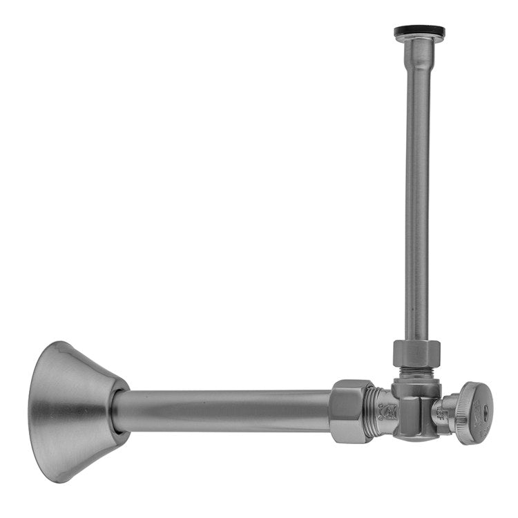 Toilet Supply Kit Quarter Turn Angle Pattern 5/8 x 3/8 Inch OD 20 Inch Satin Gold Oval - Image 1