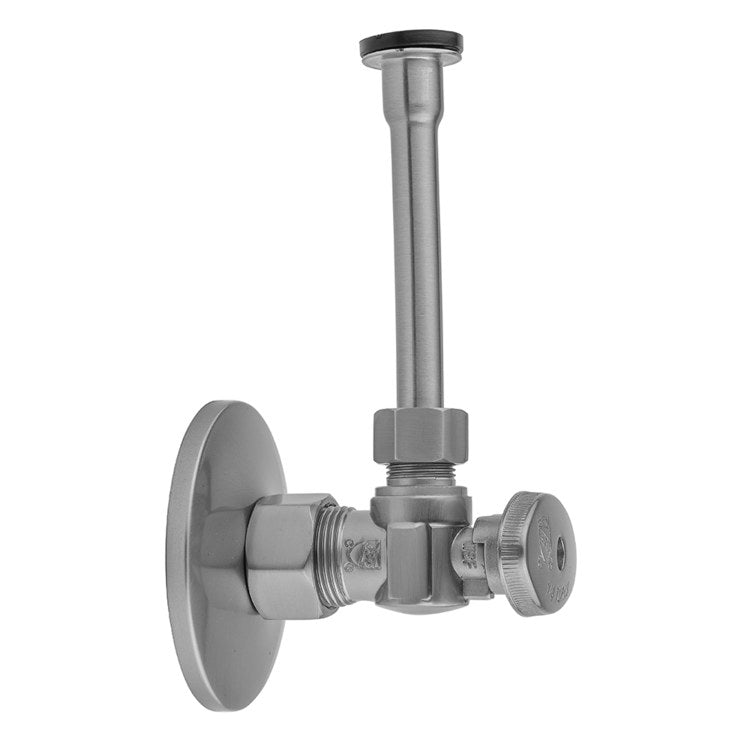 Toilet Supply Kit Quarter Turn Angle Pattern 5/8 x 3/8 Inch OD 20 Inch Satin Nickel Oval - Image 1