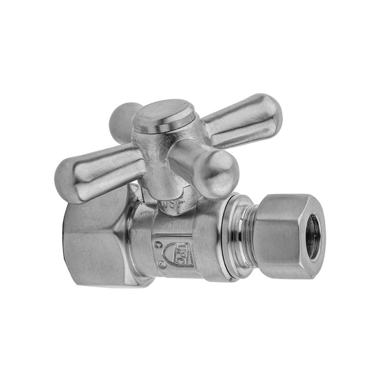 Supply Valve Quarter Turn Straight Pattern Cross Handle 1/2 x 1/2IN OD Brass Matte Black IPS - Image 1