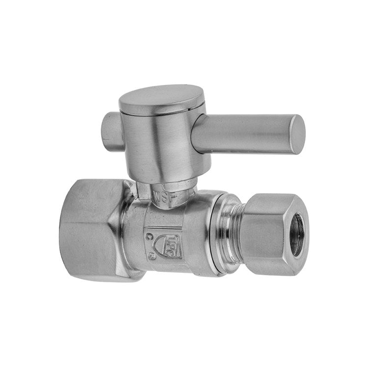 Supply Valve Quarter Turn Straight Pattern Lever Handle 3/8 x 3/8 Inch OD Brass Matte Black IPS - Image 1
