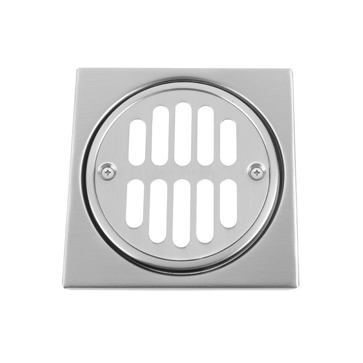 Drain Plate Square Shower 4-1/4 x 4-1/4 Inch Satin Nickel Brass Depth 1/4 Inch - Image 1
