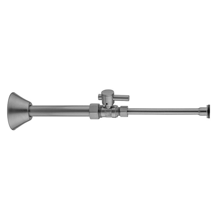 Toilet Supply Kit Quarter Turn Straight Pattern 5/8 x 3/8 Inch OD 20 Inch Satin Nickel Lever