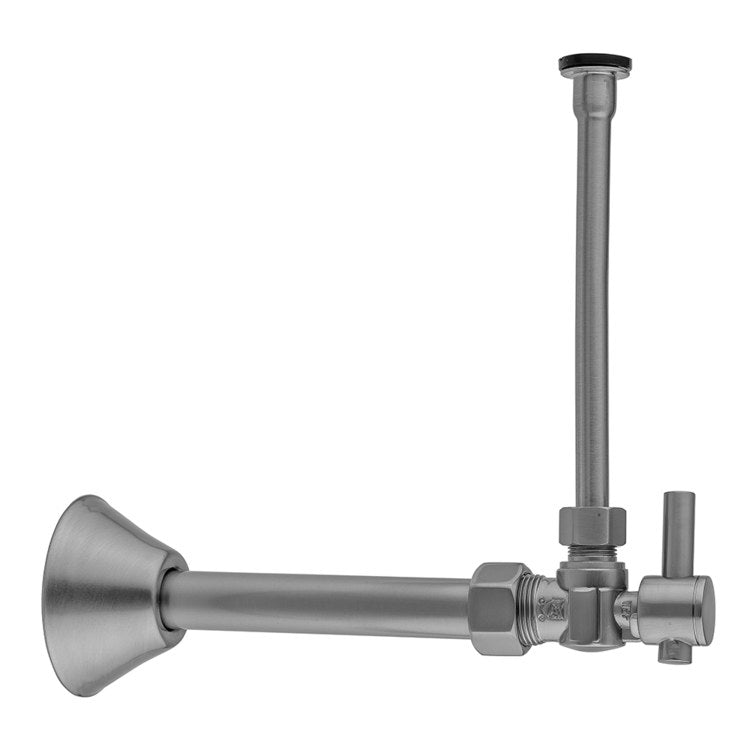 Toilet Supply Kit Quarter Turn Angle Pattern 5/8 x 3/8 Inch OD 20 Inch Polished Chrome Lever - Image 1