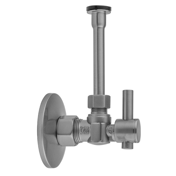 Toilet Supply Kit Quarter Turn Angle Pattern 5/8 x 3/8 Inch OD 20 Inch Polished Nickel Lever - Image 1