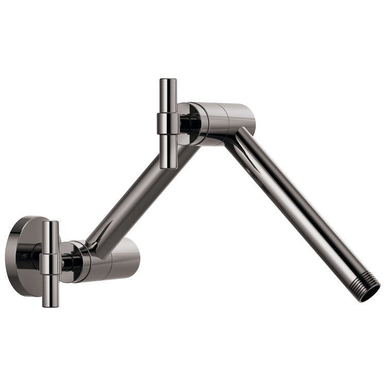 Shower Arm Universal Showering Linear Jointed with Flange Brilliance Black Onyx Brass Wall - Image 1