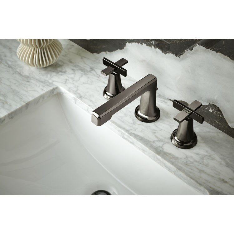 Handle Kit Levoir Brass 2 High Cross Brilliance Black Onyx ADA for Widespread Faucet 3-3/4 Inch - Image 2