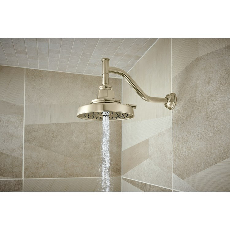 Shower Arm Invari Angled with Flange Brilliance Polished Nickel 11 Inch 1/2 Inch NPT Brass Wall Mount - Image 2