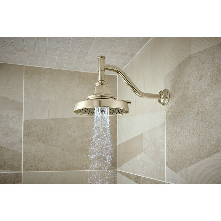 Shower Arm Invari Angled with Flange Brilliance Polished Nickel 11 Inch 1/2 Inch NPT Brass Wall Mount - Image 3