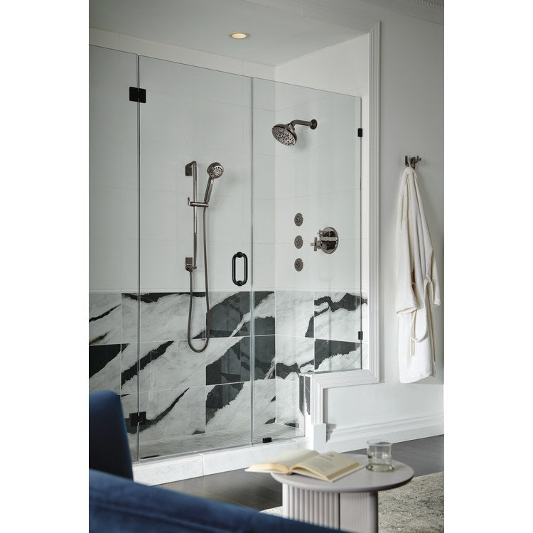 Shower Arm Levoir with Flange Brilliance Black Onyx 7-3/4 Inch 1/2 Inch NPT Brass Wall Mount - Image 2