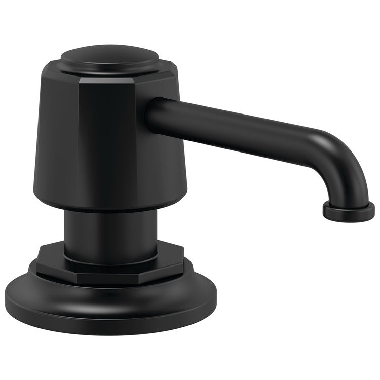 Soap Dispenser Rook Matte Black Deck Mount Plastic Metal with Lotion Pump 13 Ounce - Image 1