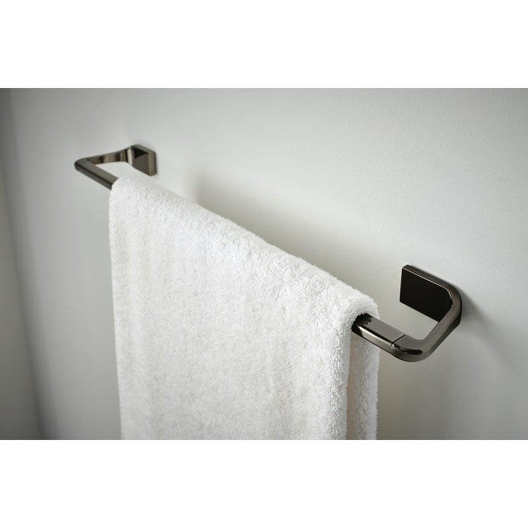 Towel Bar Levoir 18 Inch Single Brilliance Black Onyx Metal 3-7/16 Inch Wall Mount - Image 2