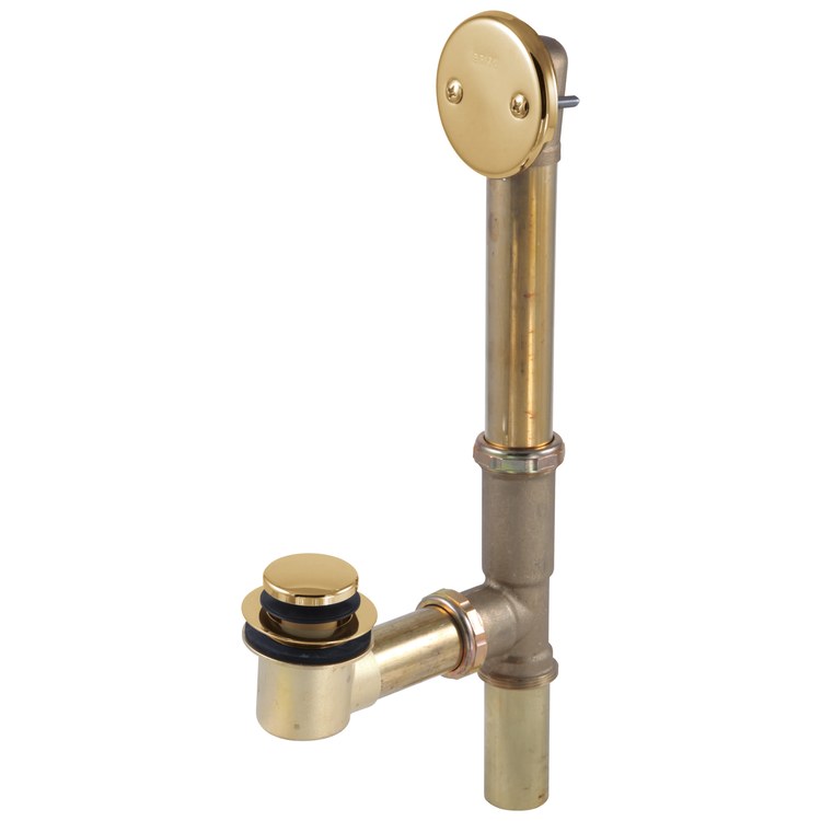 Tub Drain Toe-Operated Brilliance Polished Gold Brass - Image 1