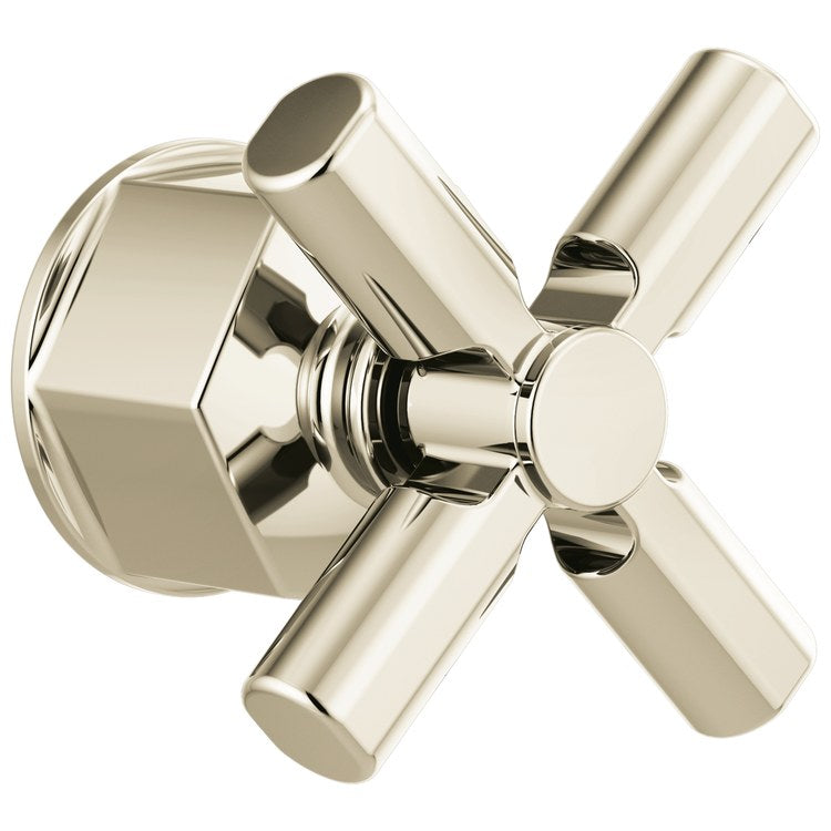 Handle Kit Invari Zinc 1 Cross Brilliance Polished Nickel for Wall Mount Tub Filler 4 Inch - Image 1