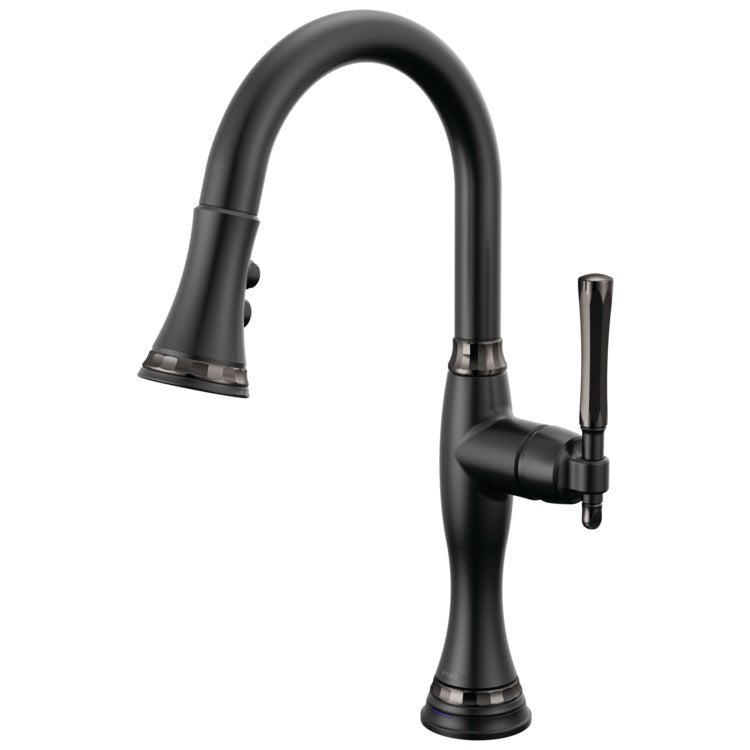 Prep Faucet Tulham SmartTouch Technology 1 Lever ADA Matte Black/Brilliance Black Onyx Pull Down 2 Function Wand Aerated Stream/Spray 360 DEG Swivel 1.8 Gallons per Minute - Image 1