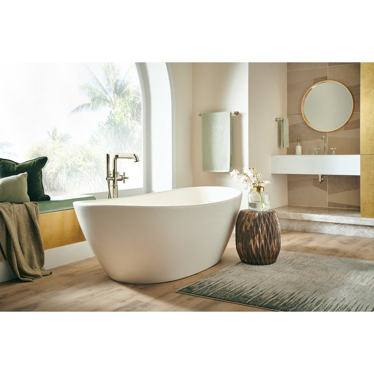 Tub Filler Trim Invari Floor Mount 1 Lever Brilliance Polished Nickel ADA 15.5 Gallons per Minute - Image 3