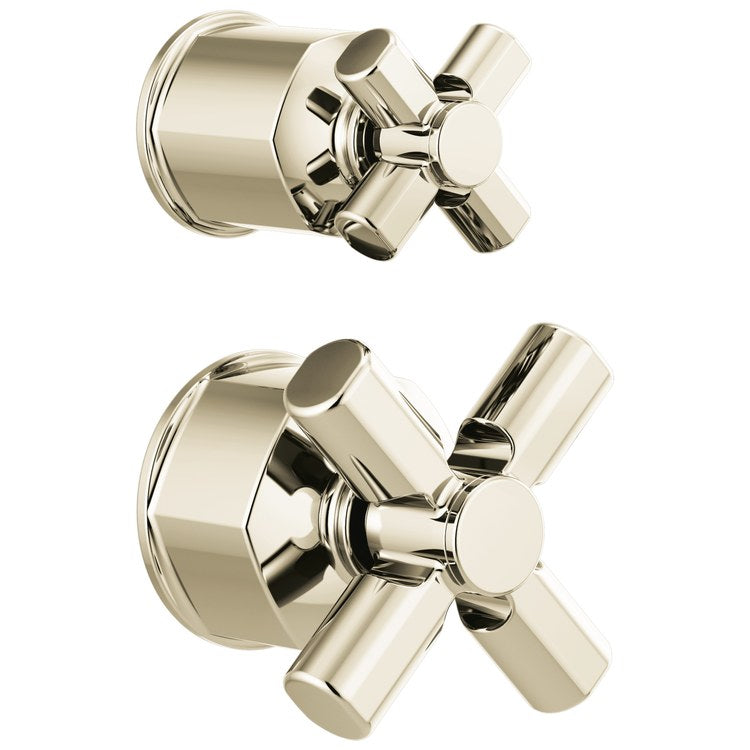 Handle Kit Invari Zinc 2 Cross Brilliance Polished Nickel for Pressure Balance Trim with Integrated Diverter Trim - Image 1