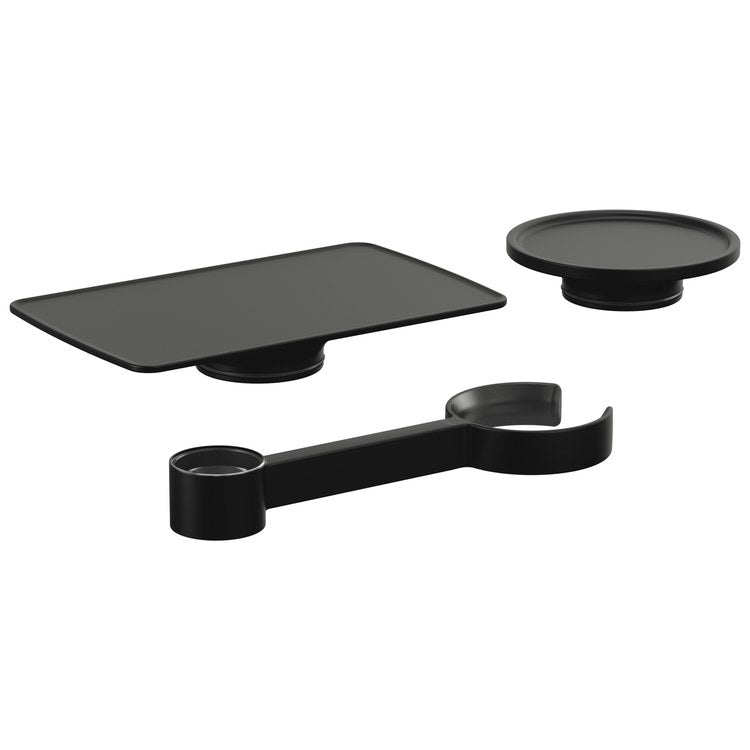 Accessory Kit Kintsu Matte Black Brass for Freestanding Tub Filler Includes Tray/Dish/Wine Glass Holder