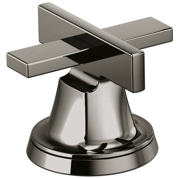 Handle Kit Levoir Brass 2 Low Cross Brilliance Black Onyx ADA for Widespread Faucet 3-3/4 Inch - Image 1