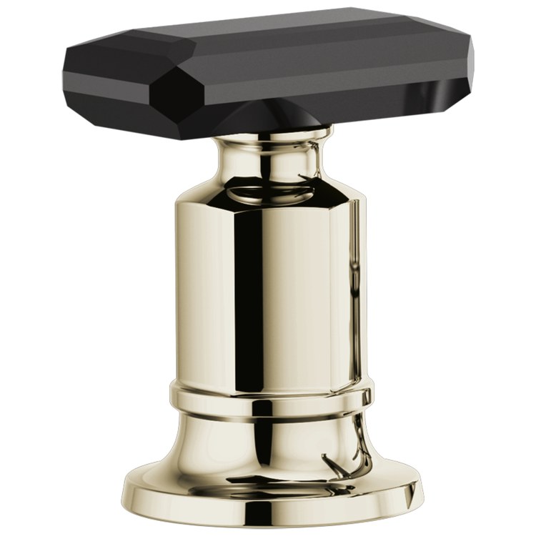 Handle Kit Invari Zinc 2 Black Crystal Knob Brilliance Polished Nickel/Black Crystal - Image 1