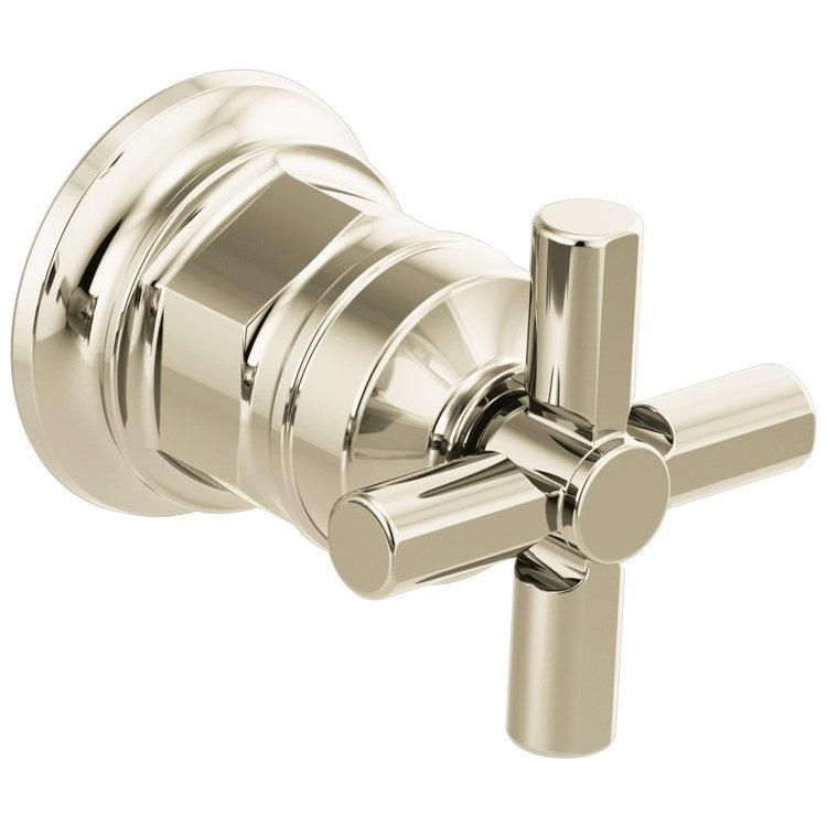 Handle Kit Invari Zinc 1 Cross Brilliance Polished Nickel for Wall Mount Widespread Faucet 2-13/16 Inch - Image 1