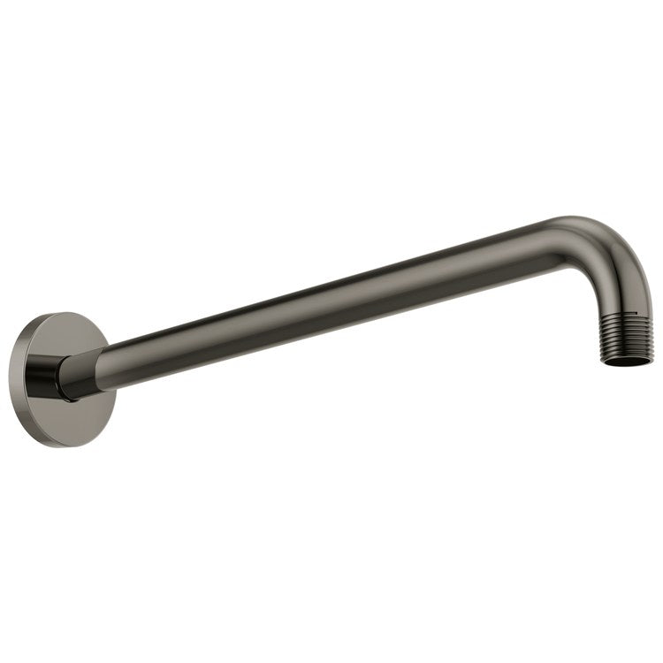 Shower Arm Universal Showering Linear with Flange Brilliance Black Onyx 16 Inch 1/2 Inch NPT Brass Wall Mount - Image 1
