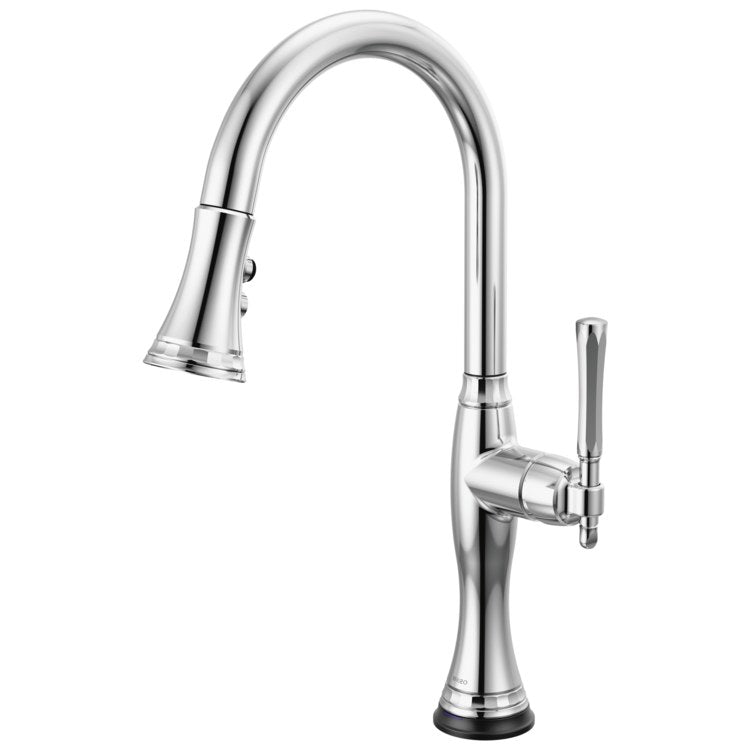 Kitchen Faucet Tulham 1 Lever ADA Polished Chrome Pull Down 2 Function Wand Aerated Stream/Spray 360 DEG Swivel 1 Hole 1.8 Gallons per Minute - Image 1