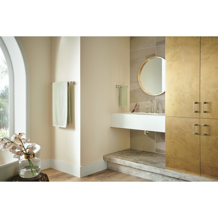 Towel Bar Invari 8 Inch Mini Brilliance Polished Nickel Zinc 3-9/16 Inch Wall Mount - Image 2