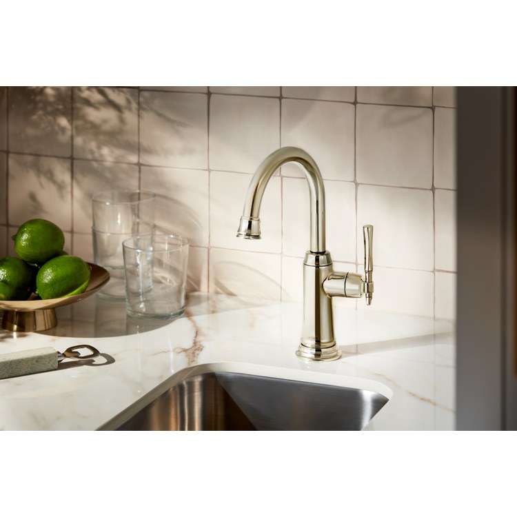 Beverage Faucet Tulham 1 Lever ADA Brilliance Polished Nickel Arc 360 DEG Swivel 1 Hole 1.5 Gallons per Minute - Image 2