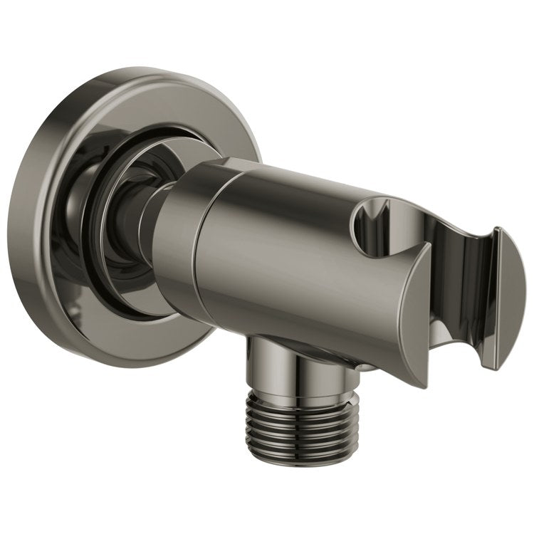 Handshower Holder Essential Wall Mount and Wall Elbow Supply Nest and Outlet Brilliance Black Onyx Brass - Image 1