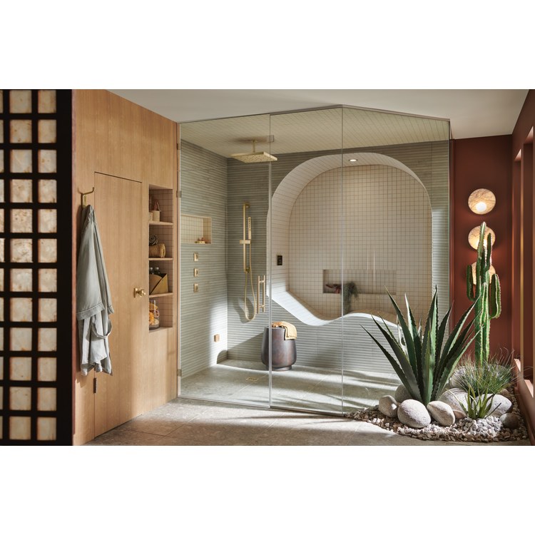 Shower Drain Tile-In Square 4 Inch Brilliance Luxe Gold PVC/Brass - Image 2