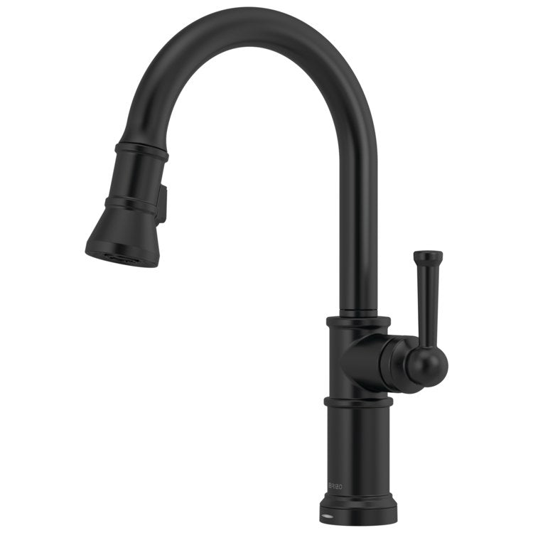 Kitchen Faucet Artesso SmartTouch Technology 1 Lever ADA Matte Black Pull Down 2 Function Wand Aerated Stream/Spray 360 DEG Swivel 1 Hole 1.8 Gallons per Minute - Image 1
