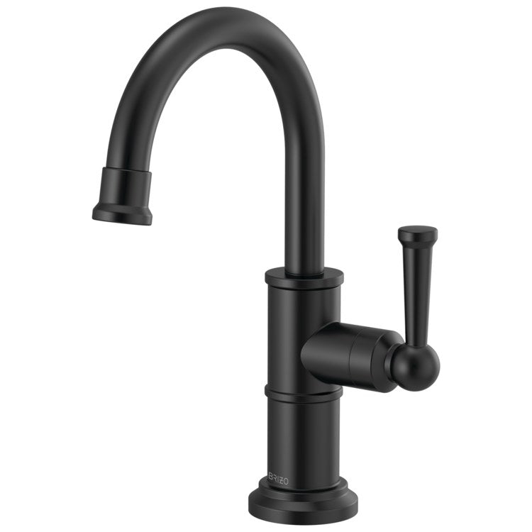 Beverage Faucet Artesso Cold Water 1 Lever ADA Matte Black Arc 360 DEG Swivel 1 Hole 1.5 Gallons per Minute