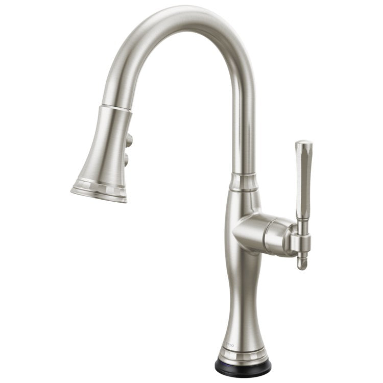 Prep Faucet Tulham SmartTouch Technology 1 Lever ADA Brilliance Stainless Pull Down 2 Function Wand Aerated Stream/Spray 360 DEG Swivel 1.8 Gallons per Minute - Image 1