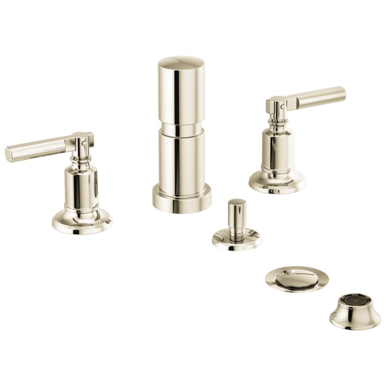 Bidet Invari Widespread with Vacuum Breaker 4 Hole Brilliance Polished Nickel Brass/Metal ADA 13-1/2 Inch - Image 1