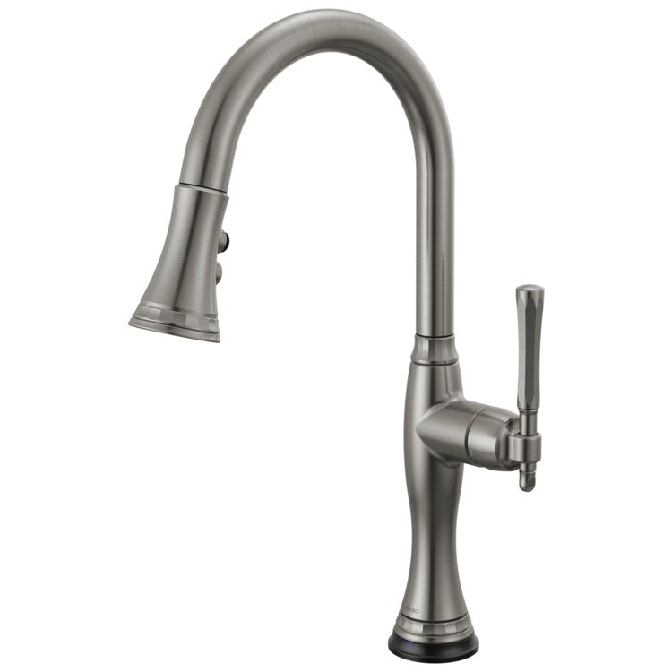 Kitchen Faucet Tulham 1 Lever ADA Brilliance Luxe Steel Pull Down 2 Function Wand Aerated Stream/Spray 360 DEG Swivel 1 Hole 1.8 Gallons per Minute - Image 1