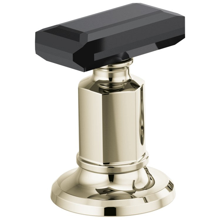 Handle Kit Invari Brass 2 Knob Brilliance Polished Nickel/Black Crystal for Widespread - Image 1