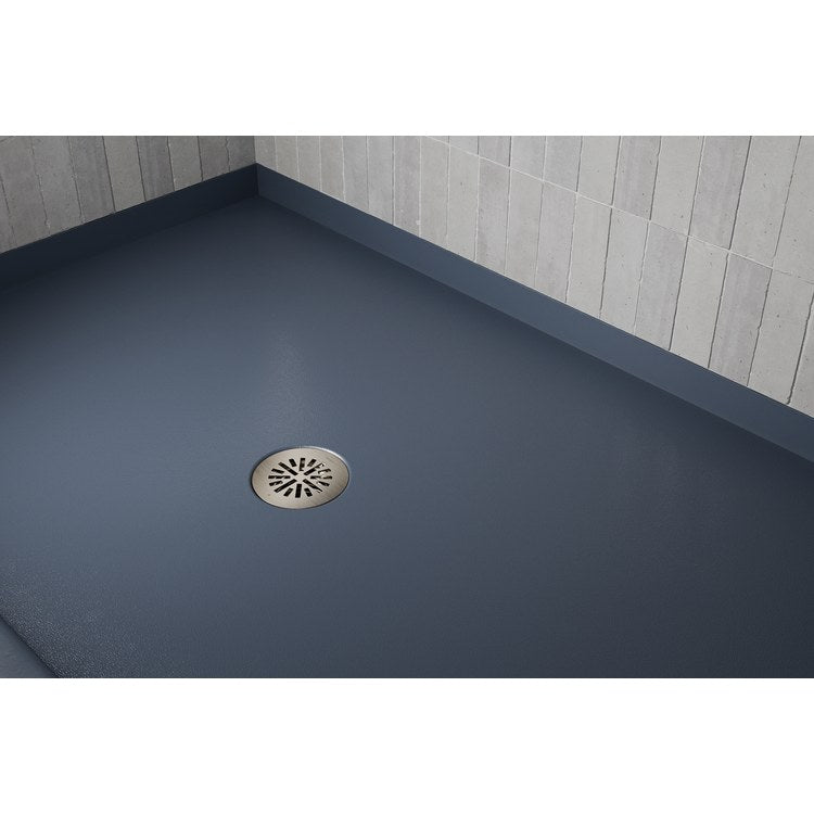Shower Drain Prefab Round 4 Inch Brilliance Luxe Nickel Brass - Image 2