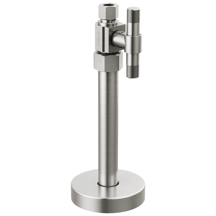 Stop Valve Litze Straight Brass 3/8 IN Lever Brilliance Luxe Nickel - Image 1