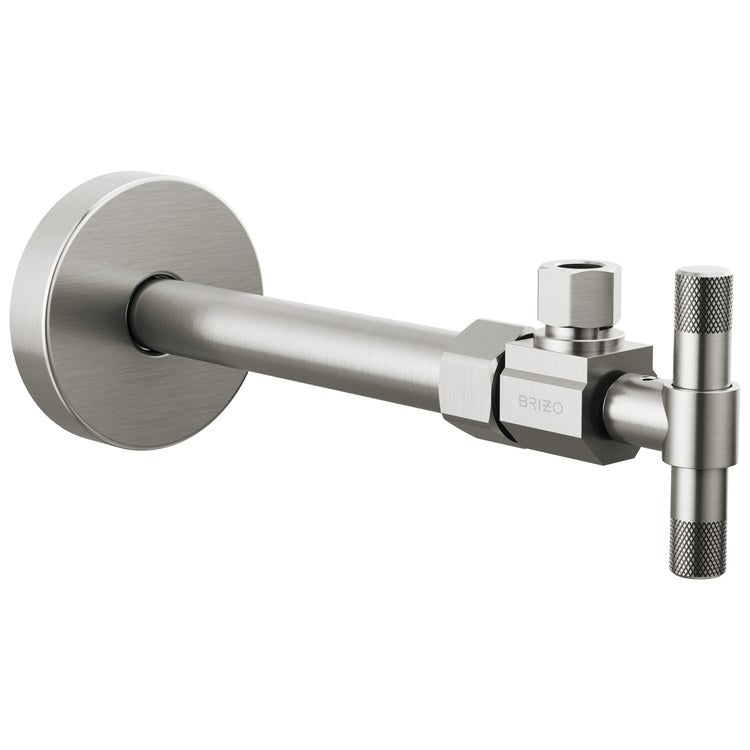 Stop Valve Litze Angled Brass 3/8 IN Lever Brilliance Luxe Nickel - Image 1