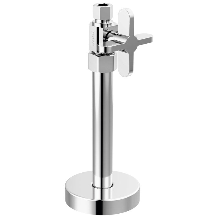 Stop Valve Odin Straight Brass 3/8 Inch Cross Polished Chrome 6-3/8 Inch - Image 1