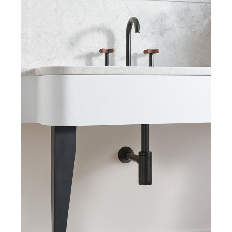 Bottle Trap with Flange Brass Matte Black 12 Inch - Image 2